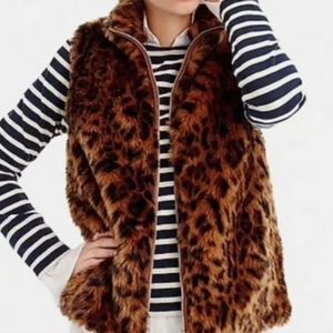 Jcrew leopard fur vest